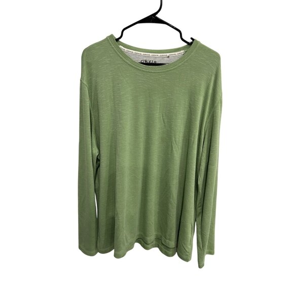 Orvis Long Sleeve Crewneck Sweat Shirt Lime Green Sz XXL Casual Essentials - Picture 1 of 10
